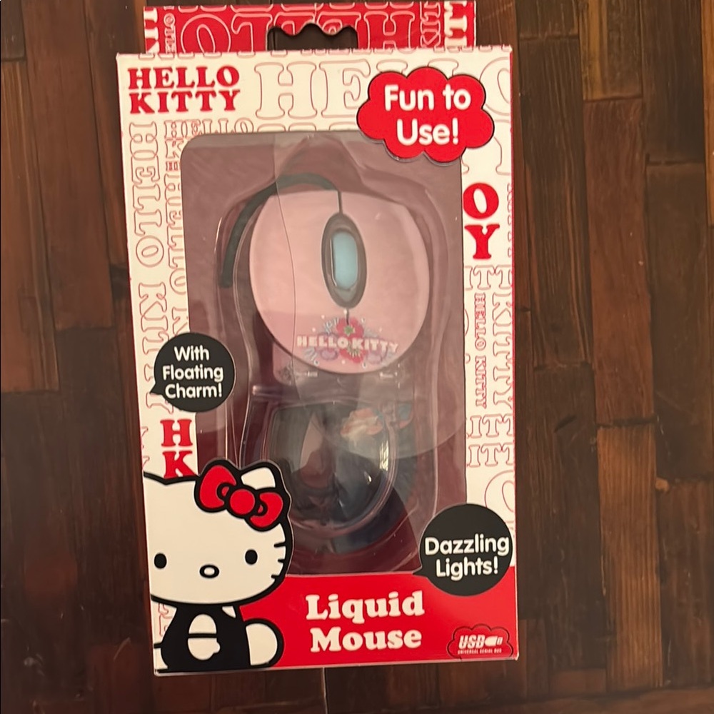Hello Kitty Pink Liquid Mouse with Floating Charm